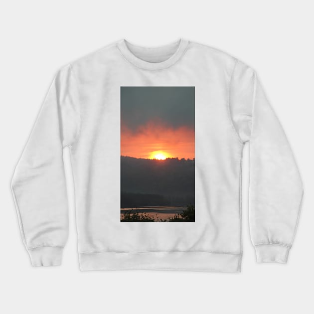 golden columbia river sunrise 2 Crewneck Sweatshirt by DlmtleArt